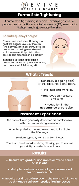 At ABC Health and Beauty, our team offers advanced Forma skin tightening treatments to help you achieve smoother, firmer skin without surgery. Using cutting-edge technology, our experts create personalized treatment plans that target wrinkles and sagging, leaving you with a youthful, rejuvenated appearance. Trust our skilled team to enhance your natural beauty with non-invasive solutions. For more information, contact us or request an appointment online. We are conveniently located at 123 ABC Ave Suite A, Los Altos, CA 123456.