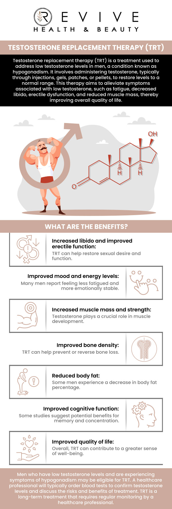 Testosterone Replacement Therapy (TRT) is a treatment used to address low testosterone levels. It can help improve energy, mood, muscle mass, and libido. At ABC Health and Beauty, our team specializes in creating personalized TRT plans to help you feel your best. We focus on safe and effective solutions to restore hormonal balance and enhance your overall well-being. For more information, contact us or book an appointment online. We are conveniently located at 123 ABC Ave Suite A, Los Altos, CA 123456. Testosterone Replacement Therapy (TRT) is a treatment used to address low testosterone levels. It can help improve energy, mood, muscle mass, and libido. At ABC Health and Beauty, our team specializes in creating personalized TRT plans to help you feel your best. We focus on safe and effective solutions to restore hormonal balance and enhance your overall well-being. For more information, contact us or book an appointment online. We are conveniently located at 123 ABC Ave Suite A, Los Altos, CA 123456.