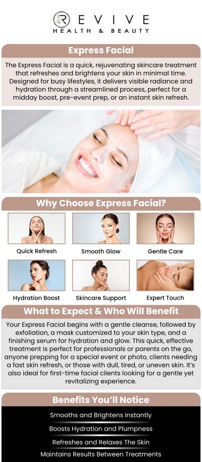 Common questions asked by clients: What is included in an express facial? How long does an express facial take? What are the main benefits of an express facial? Will my skin look different right after the facial? For more information, contact us or schedule an appointment online. We are conveniently located at 123 ABC Ave Suite A, Frisco, CA 123456. Common questions asked by clients: What is included in an express facial? How long does an express facial take? What are the main benefits of an express facial? Will my skin look different right after the facial? For more information, contact us or schedule an appointment online. We are conveniently located at 123 ABC Ave Suite A, Frisco, CA 123456.