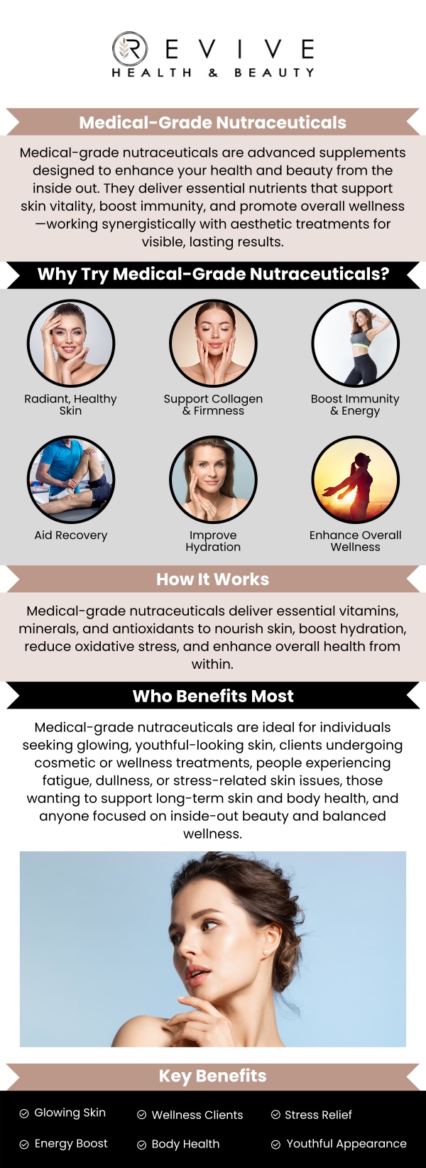 Common questions asked by clients: What are medical-grade nutraceuticals? How do nutraceuticals support healthier skin? Who can benefit from medical-grade nutraceuticals? Can nutraceuticals improve hydration and elasticity? For more information, contact us or schedule an appointment online. We are conveniently located at 123 ABC Ave Suite A, Frisco, CA 123456. Common questions asked by clients: What are medical-grade nutraceuticals? How do nutraceuticals support healthier skin? Who can benefit from medical-grade nutraceuticals? Can nutraceuticals improve hydration and elasticity? For more information, contact us or schedule an appointment online. We are conveniently located at 123 ABC Ave Suite A, Frisco, CA 123456.